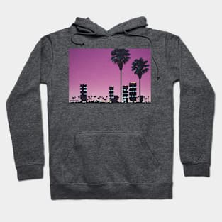 Hiroshi Nagai - Hiroshi Nagai, Urban Sunset - Two Palm Hoodie